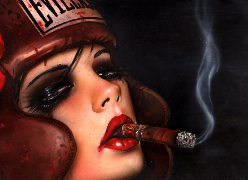 Woman in Boxing Helmet