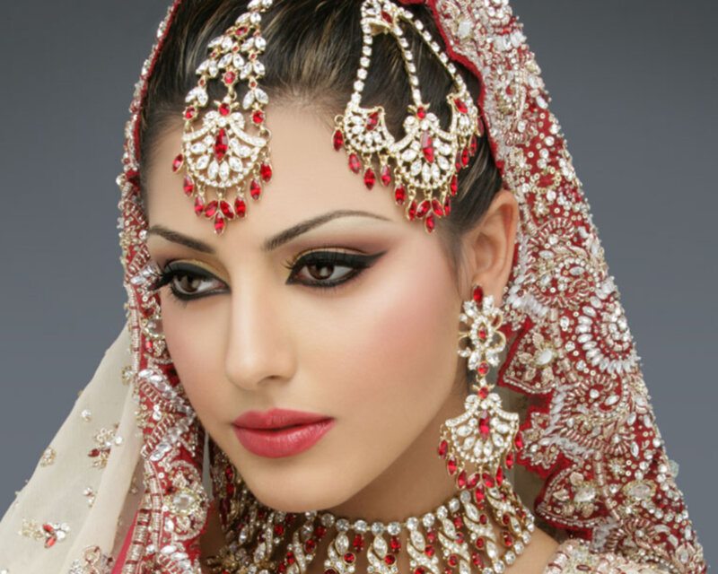Woman in Bridal Attire — Red, Dramatic