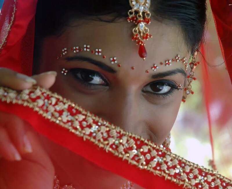 Woman in Bridal Makeup — Red