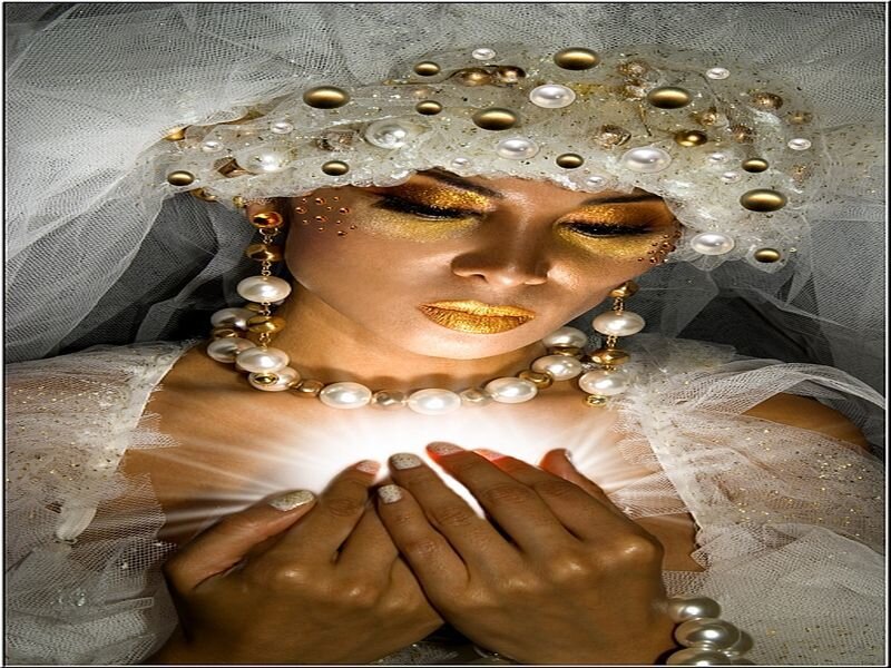 Woman in Bridal Makeup — White