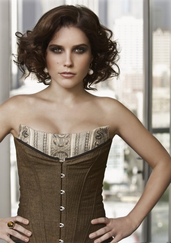 woman in brown corset