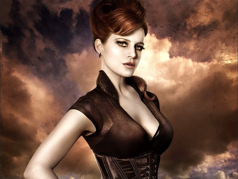 woman in brown corset
