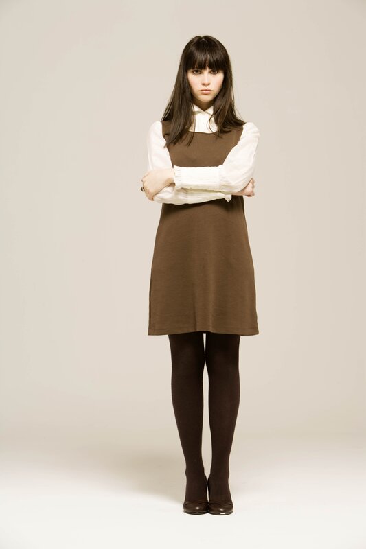 woman in brown dress