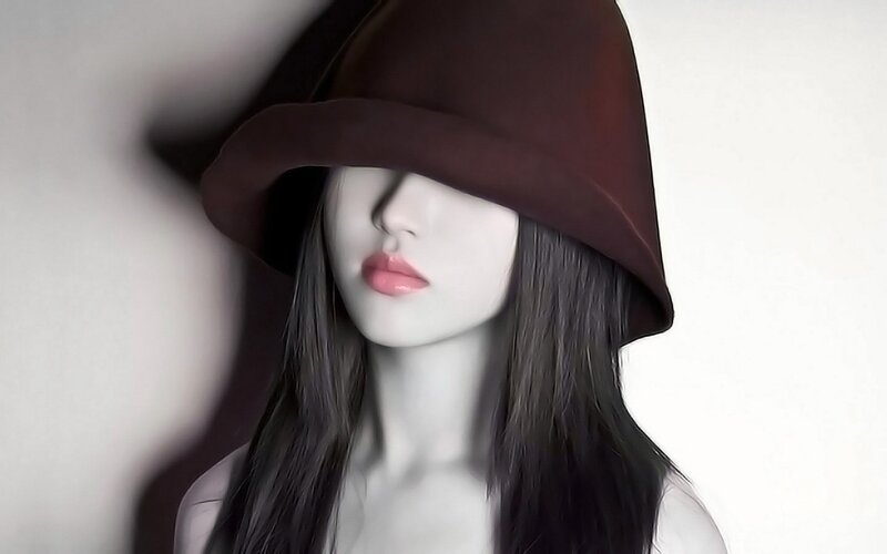 Woman in Brown Hat — Dramatic