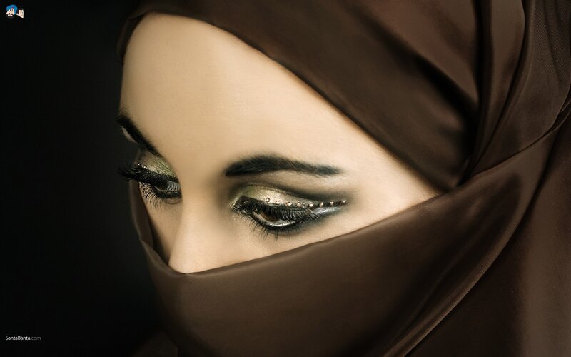 woman in brown hijab
