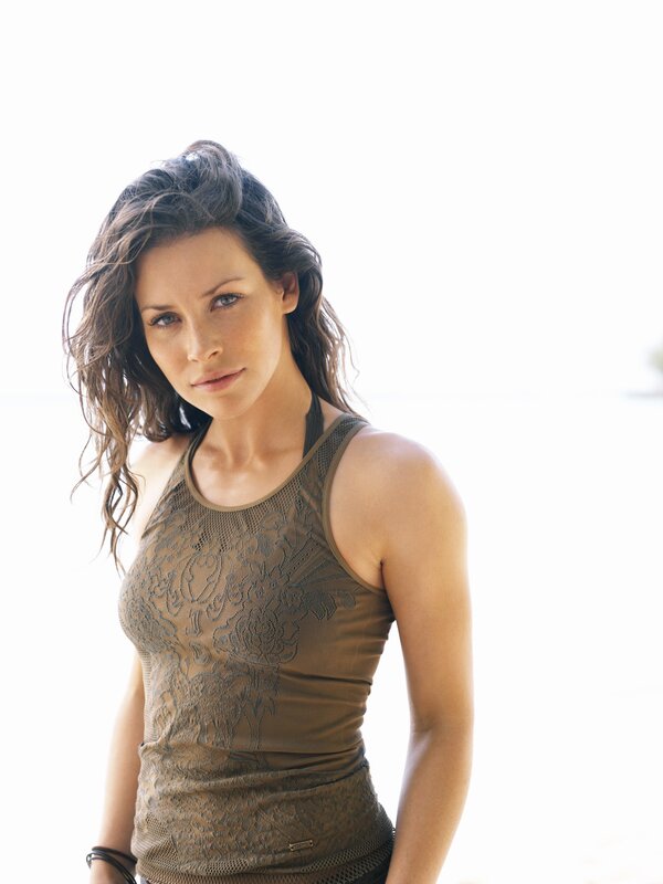woman in brown lace top