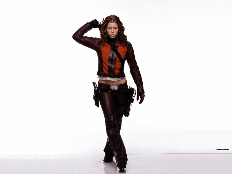 woman in brown leather outfit
