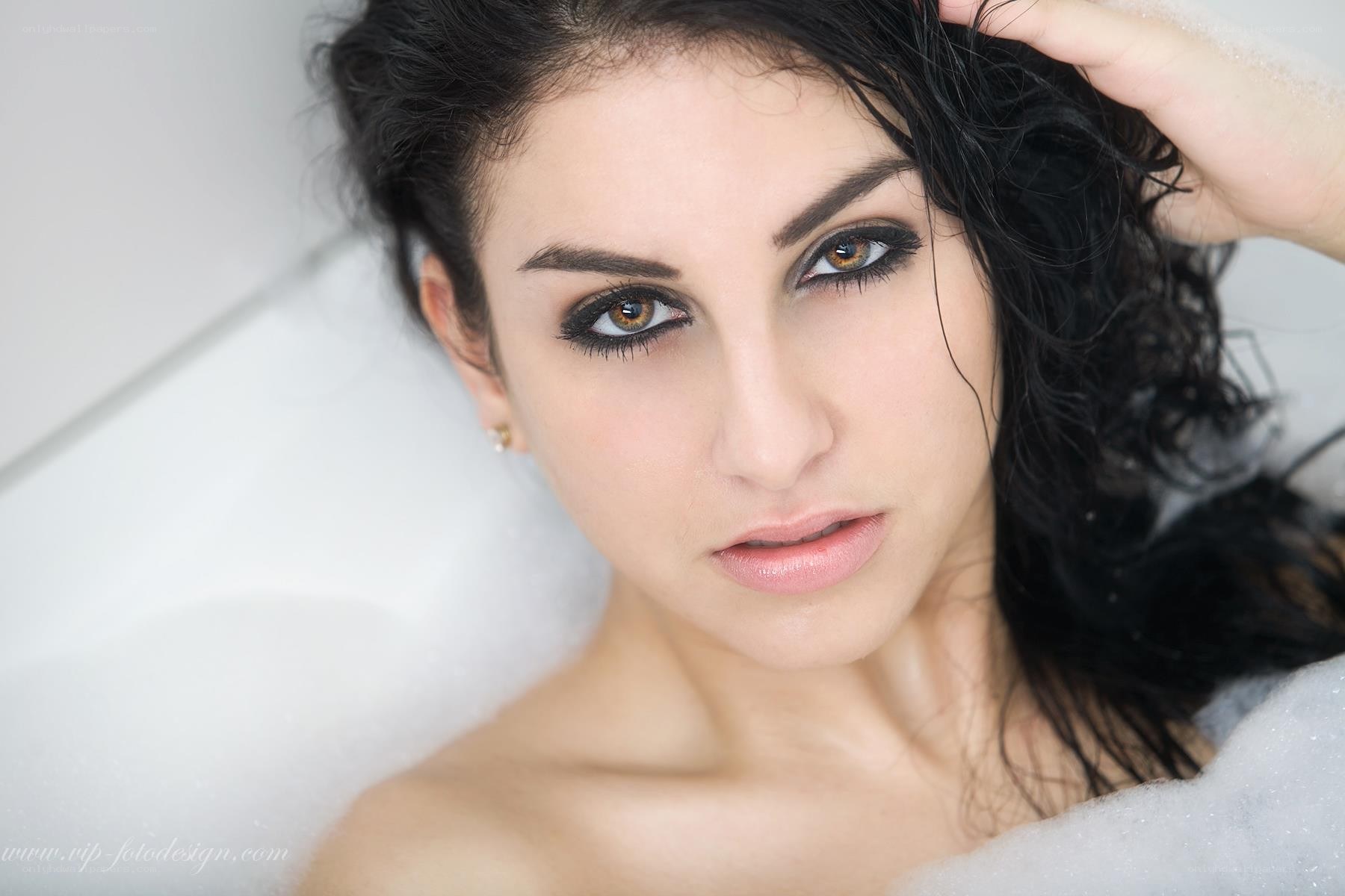 woman in bubble bath