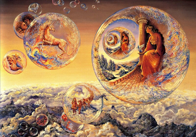 Woman in Bubble — Yellow, Dreamy