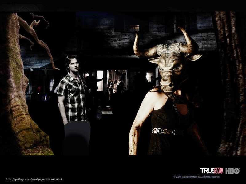 Woman in Bull Mask