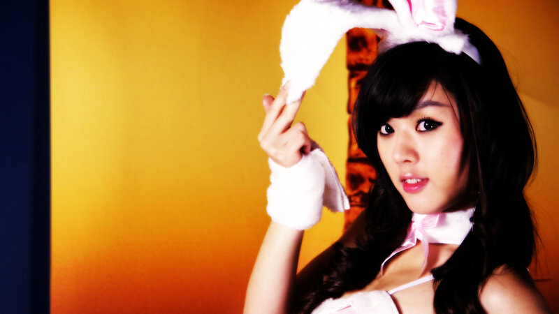 woman in bunny costume