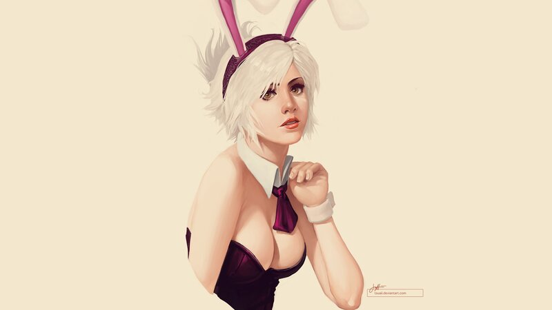 woman in bunny costume