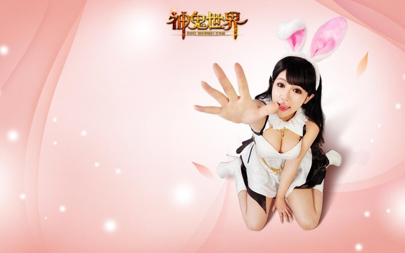 woman in bunny costume
