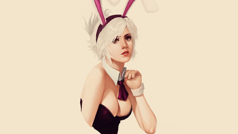 woman in bunny costume