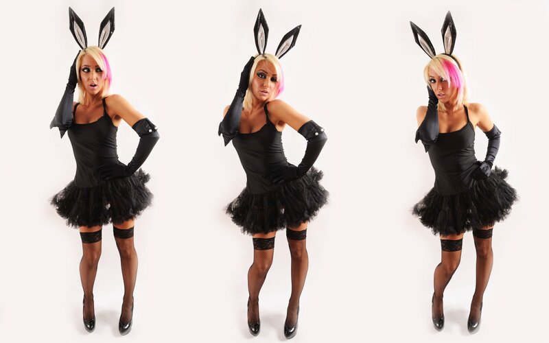 woman in bunny costume