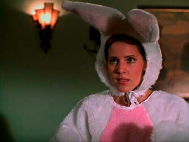 woman in bunny costume