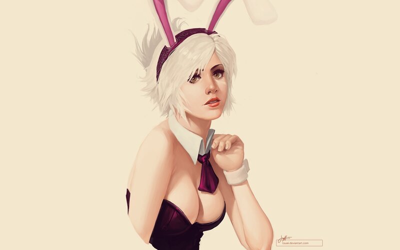 Woman in Bunny Costume — White, Neutral
