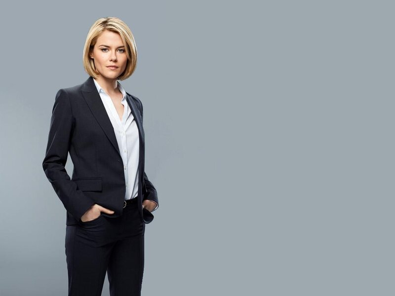 Woman in Business Suit — Gray
