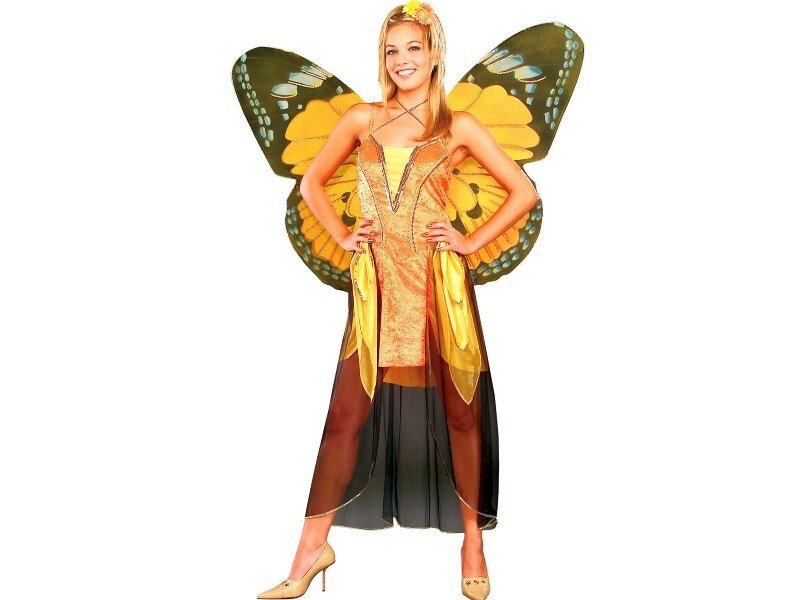 woman in butterfly costume