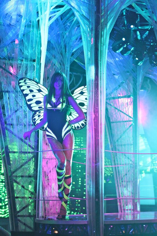 Woman in Butterfly Costume — Blue, Dramatic