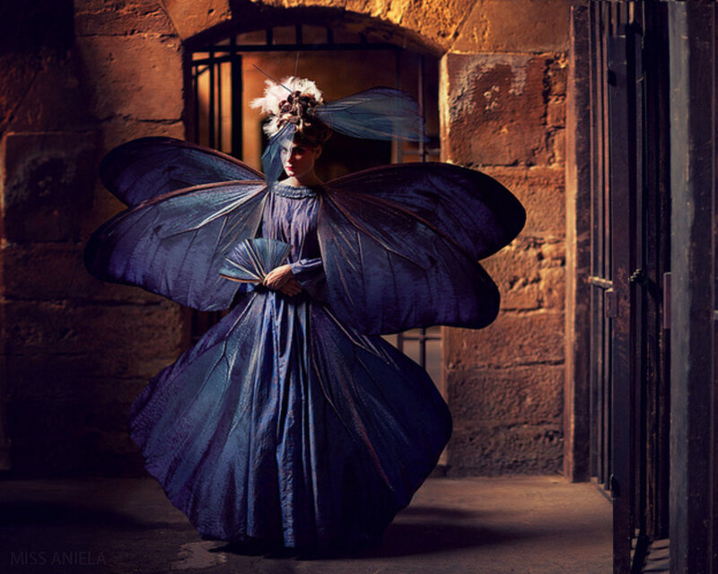 Woman in Butterfly Costume — Blue