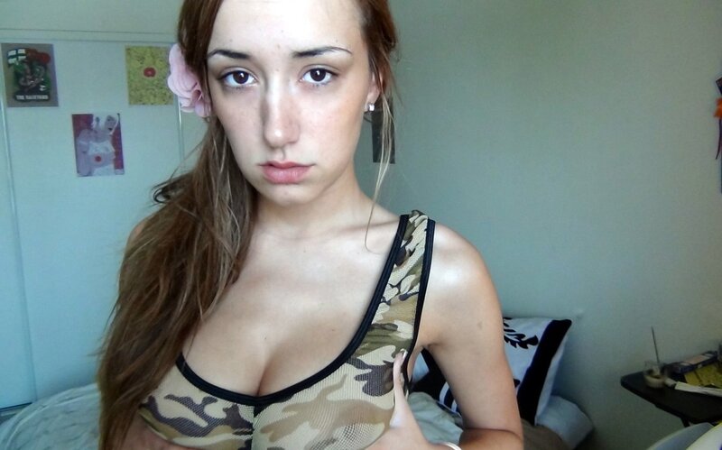woman in camo top