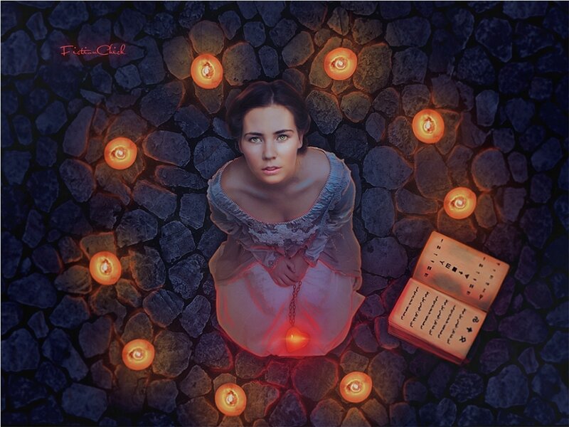 Woman in Candlelight Circle