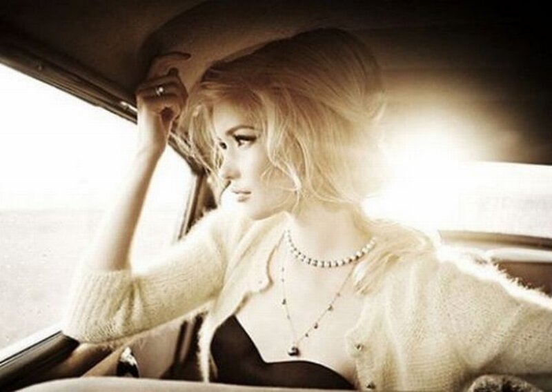 Woman in Car — Beige