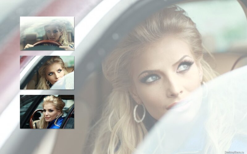 Woman in Car — Blonde, Dramatic