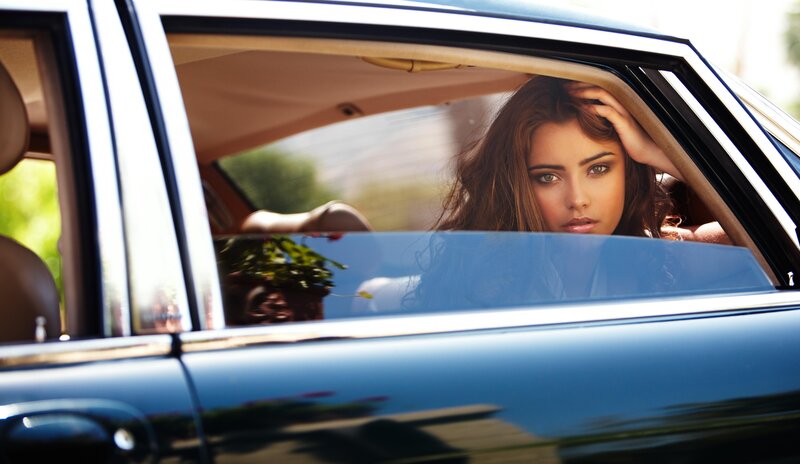 Woman in Car — Blue, Calm, Afternoon, Photograph, Window