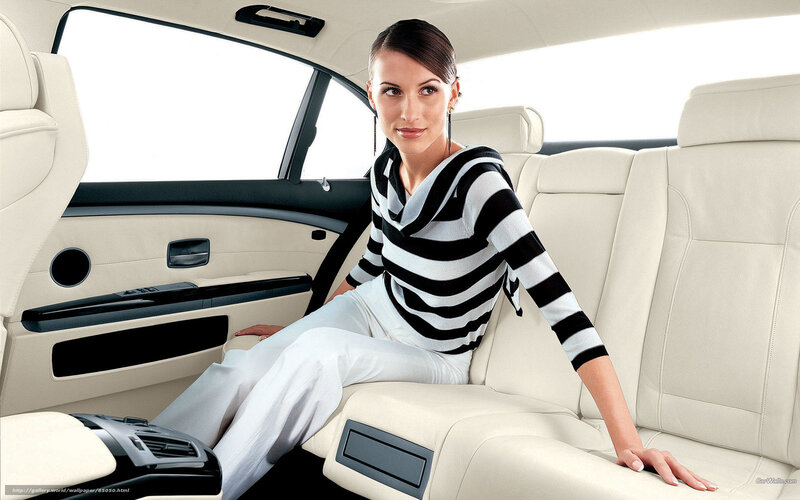 woman in car interior