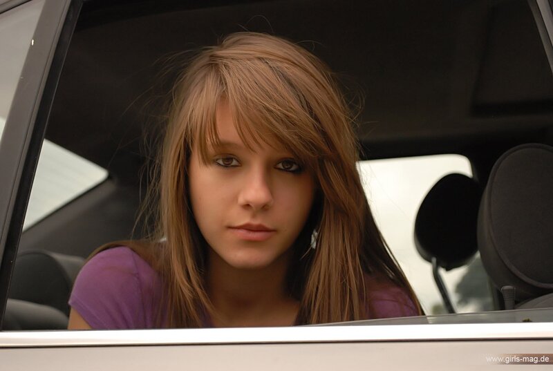 woman in car window