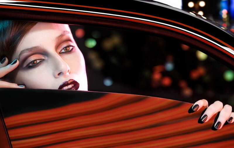 Woman in Car Window — Black, Dramatic