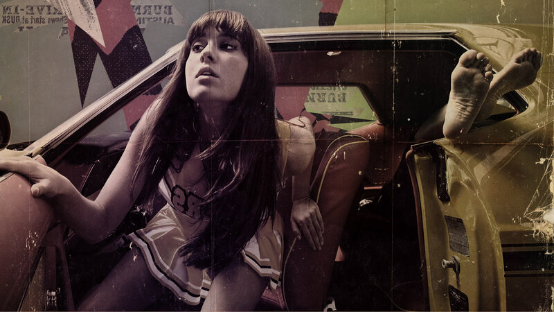 woman in car with bare feet