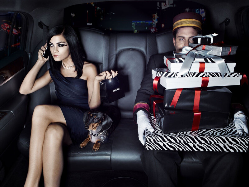 Woman in Car with Dog