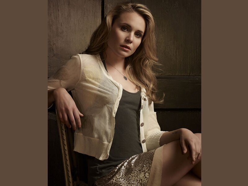 Woman in Cardigan — Brown, Dramatic