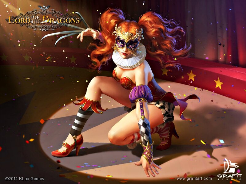 Woman in Carnival Costume — Red, Dramatic