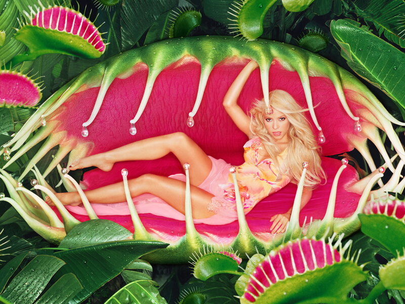 woman in carnivorous plant