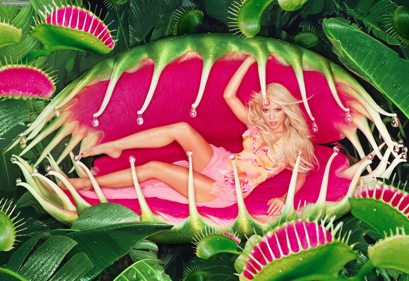 woman in carnivorous plant