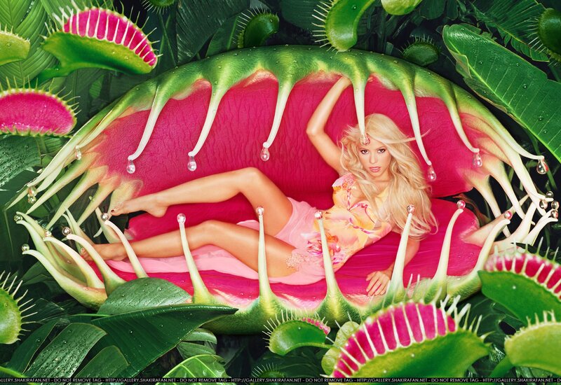 woman in carnivorous plant