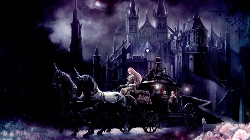 Woman in Carriage at Night