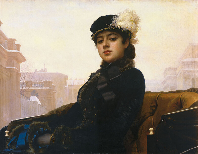 Woman in Carriage — Black