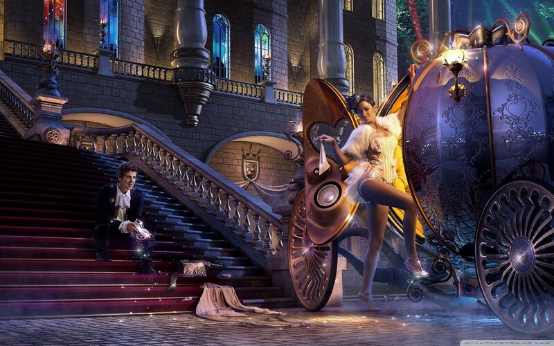 Woman in Carriage — Purple
