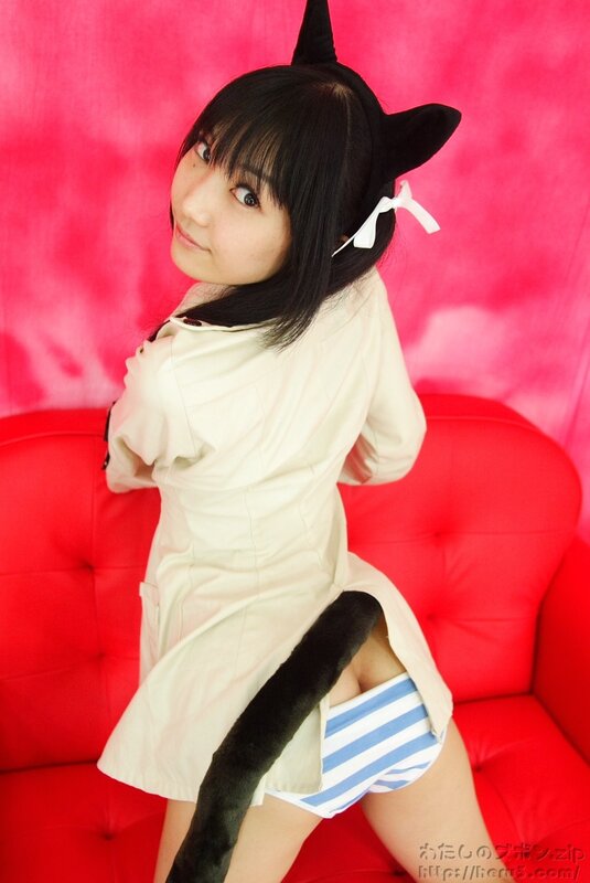 Woman in Cat Costume — Red, Playful, Photograph