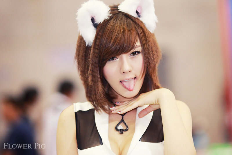 woman in cat ears costume