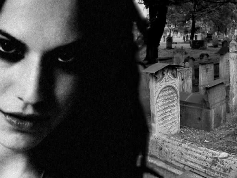 woman in cemetery
