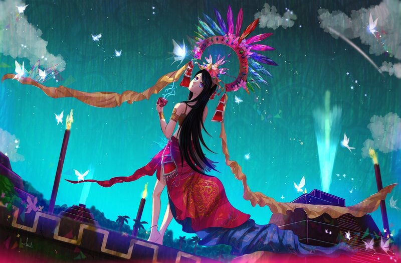 Woman in Ceremonial Dress — Teal, Mystical