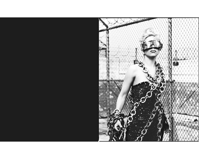 woman in chains and goggles