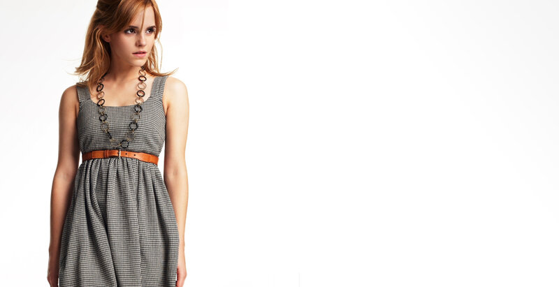 woman in checkered dress