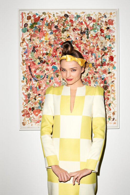 Woman in checkered dress